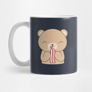 Cute Bacon Eating Bear T-Shirt Mug